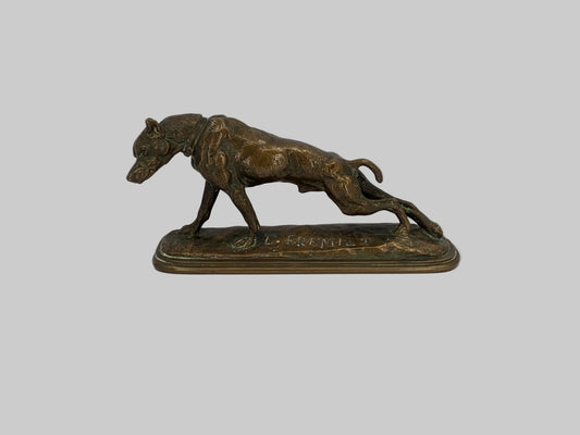 "Dogue s'étirant" Emmanuel Frémiet Stretching Dog Sculpture