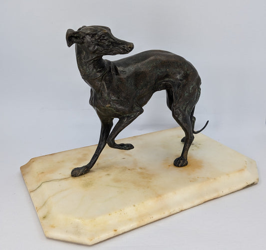 Antique French Bronze Whippet Sculpture